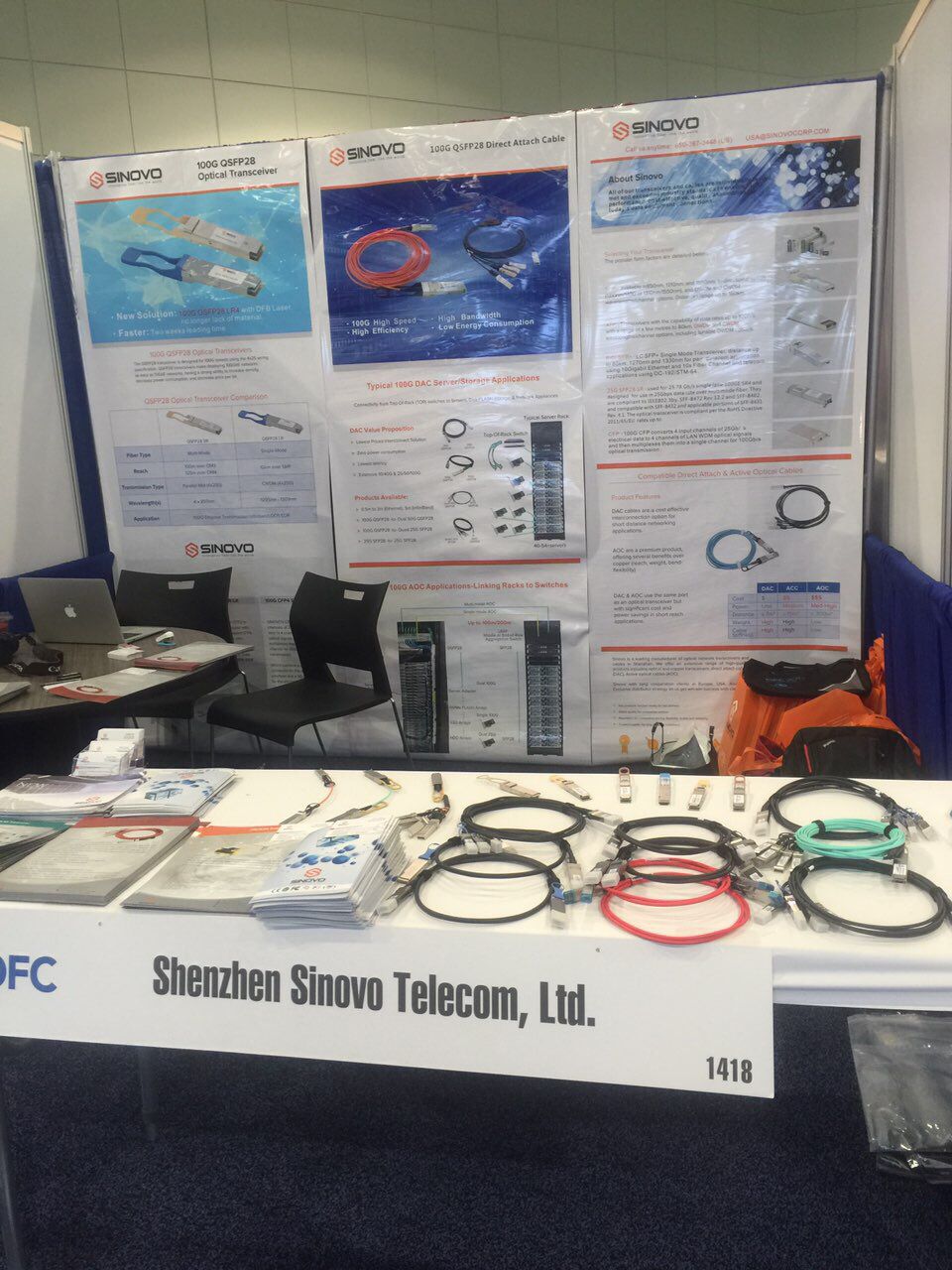Sinovo Show 100G QSFP28 LR and Cable 2017 OFC